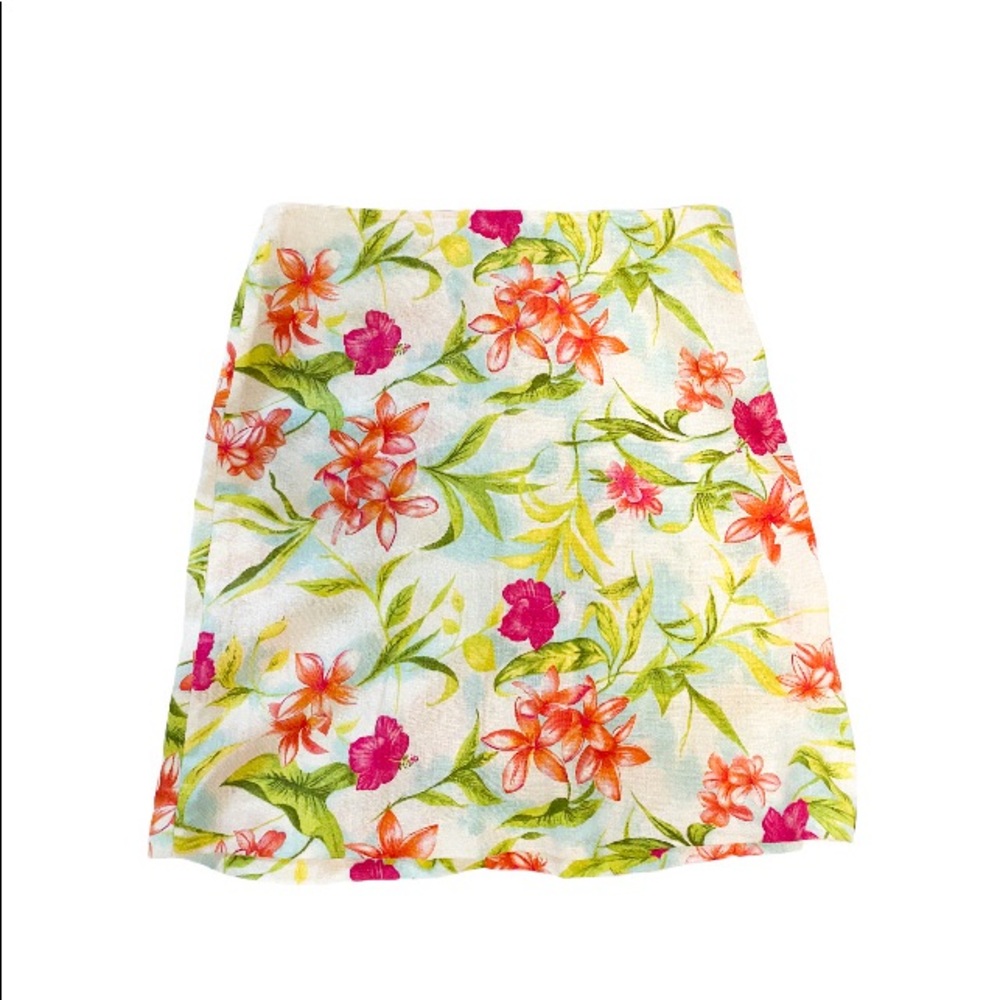 Tropical print floral skirt